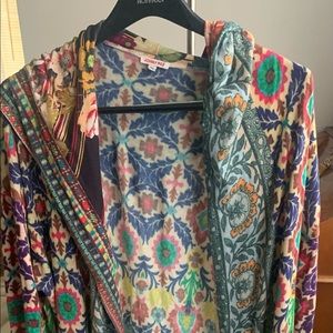 Cardigan. Long. Hood. JOHNNY WAS.